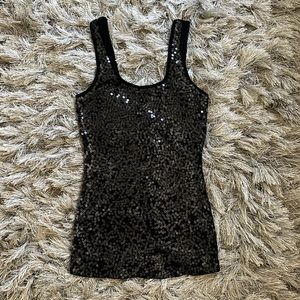 Express Black Sparkle Tank Top